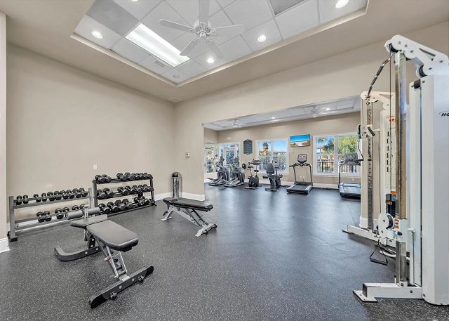 Fitness center at Adagio 30A, home of Palmera