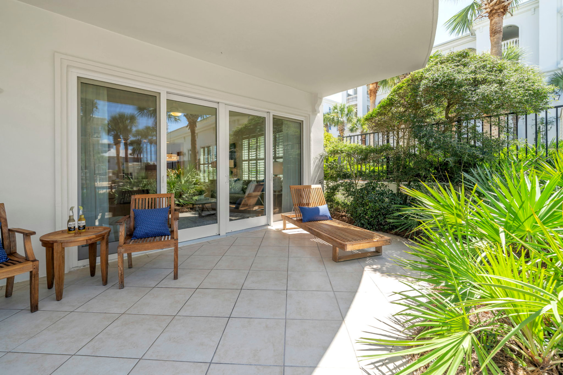 Teak lounger at Palmera at Adagio 30A